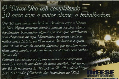 Convite para a Comemoração dos 30 anos do Escritório Regional do Rio de Janeiro - small